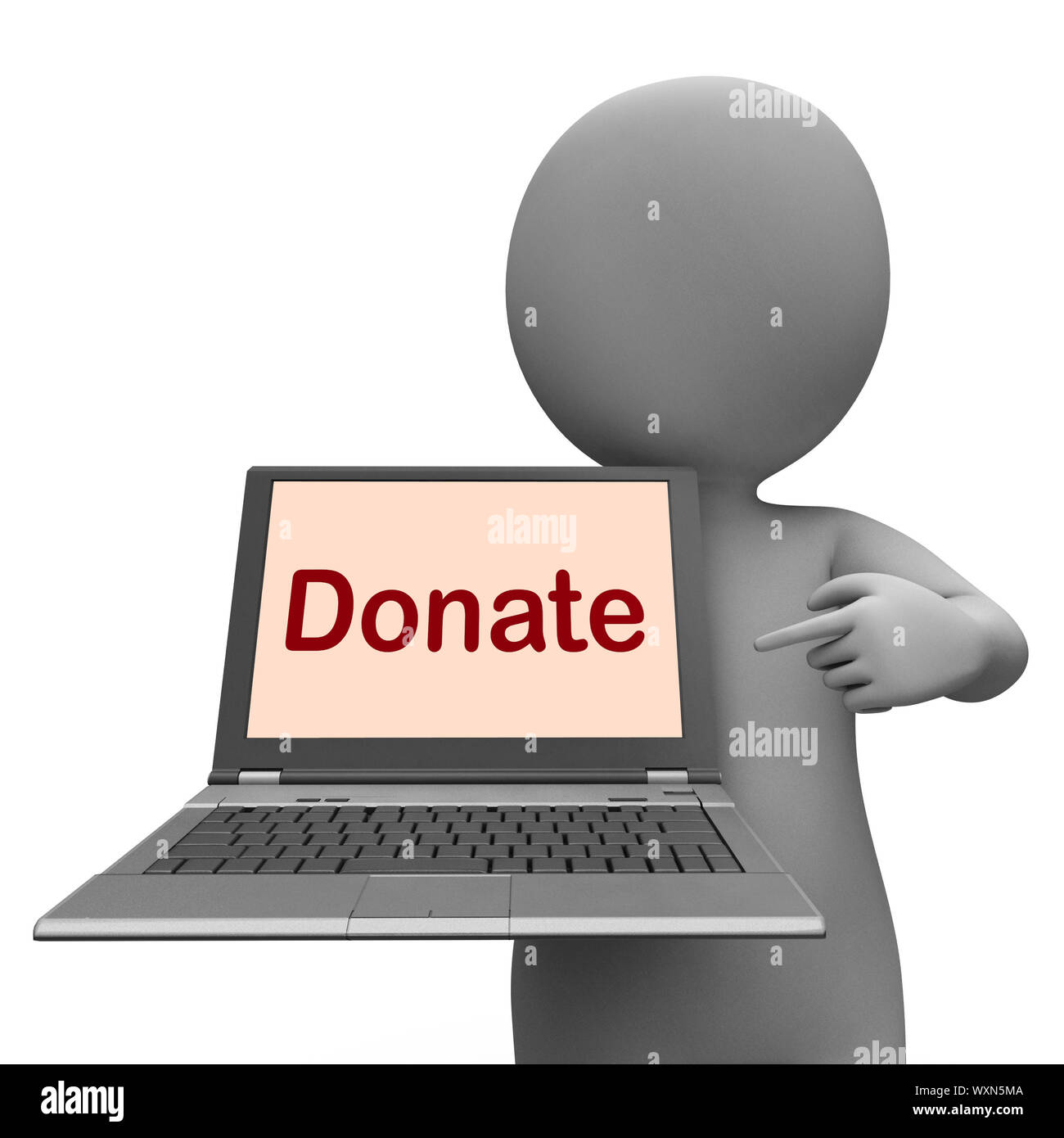 Faire un don Dons d'ordinateur portable montrant contribuer et de collecte  de fonds Photo Stock - Alamy
