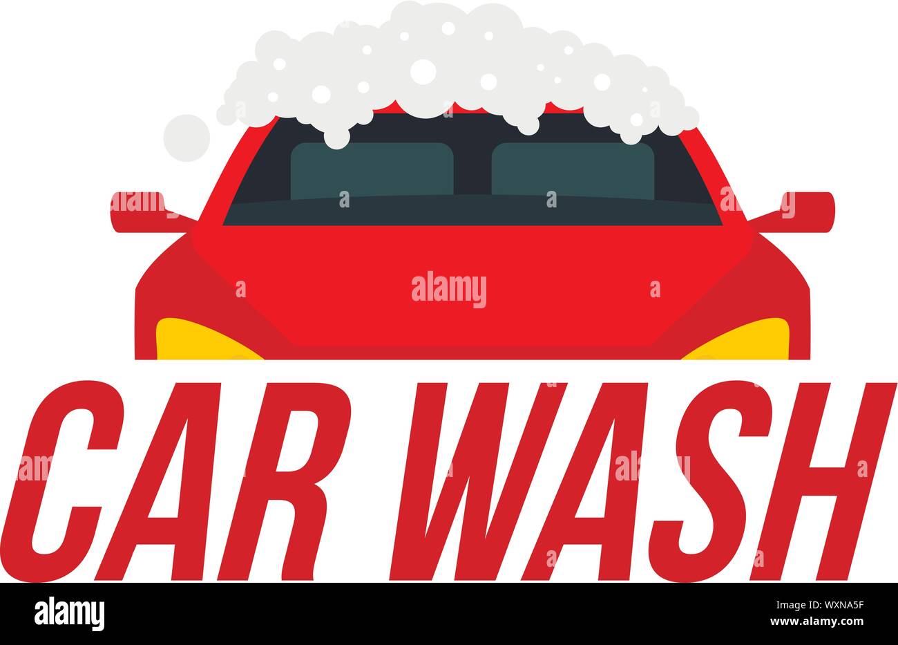 Lavage de voiture en mousse logo. Télévision illustration de lavage de voiture en mousse pour le web design logo Vector Illustration de Vecteur