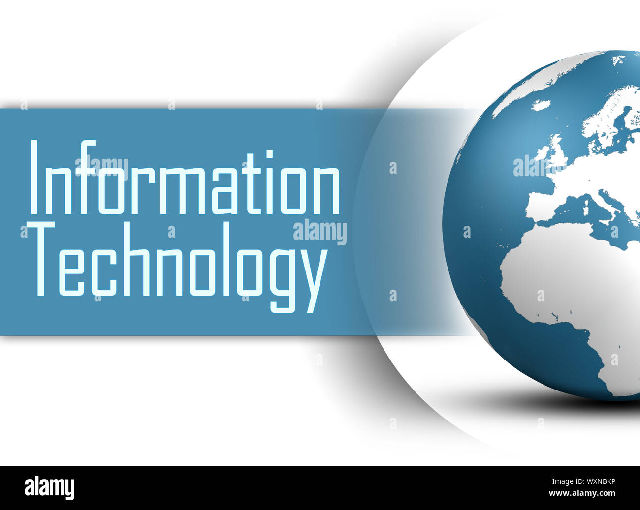 Les technologies de l'information concept avec globe on white background Banque D'Images