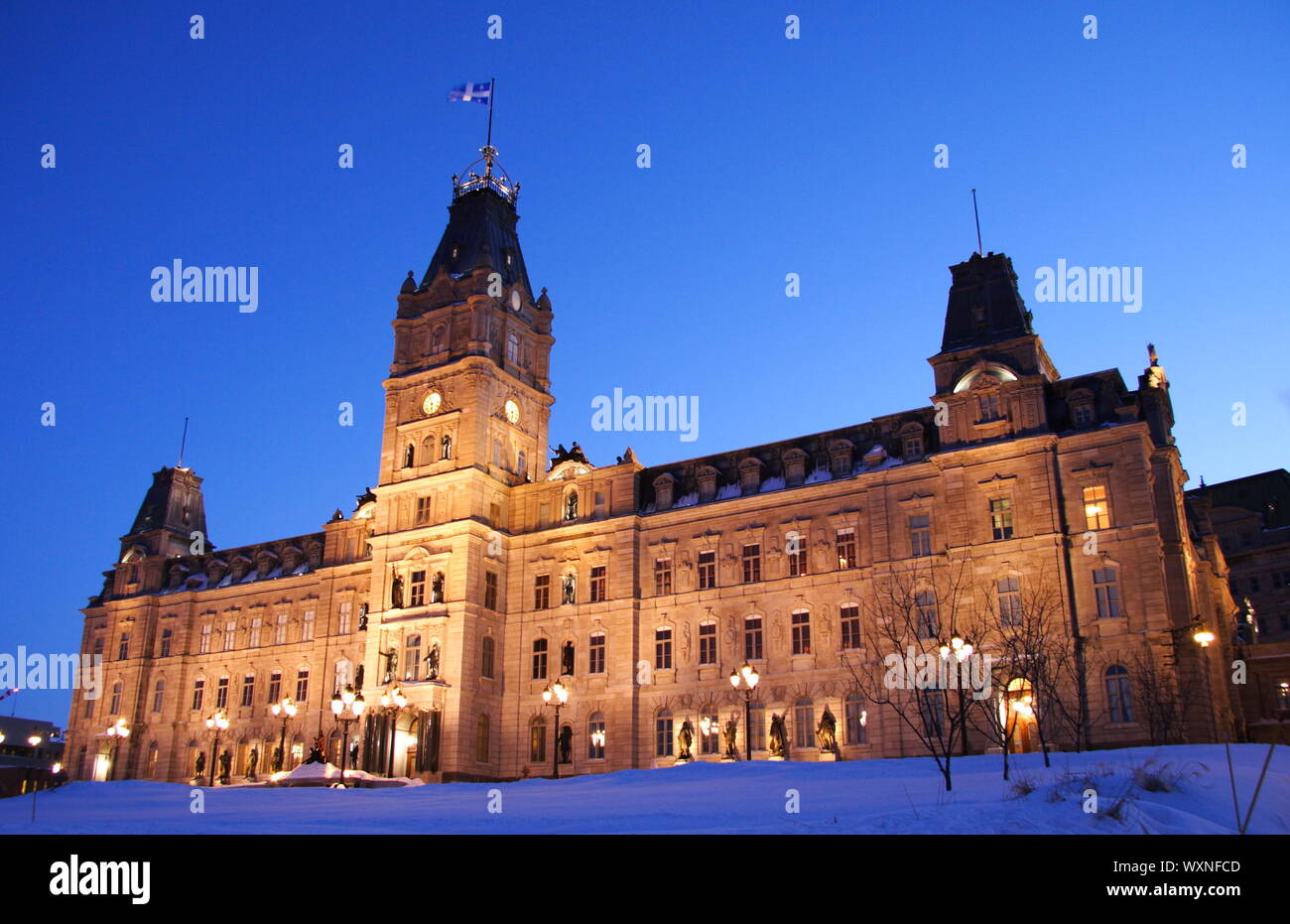 Bâtiment du Parlement du Québec (Hôtel du Parlement) en hiver la ville de Québec. Banque D'Images