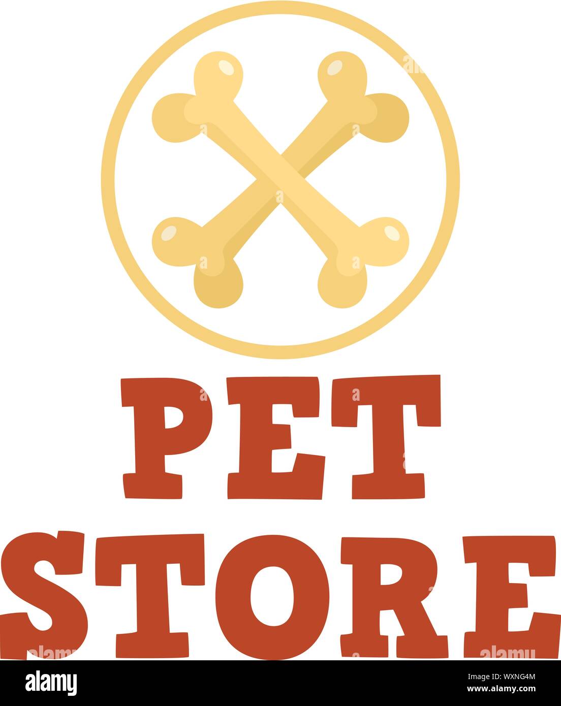 Animal store logo de l'os. Télévision illustration de pet store logo vector d'os pour le web design Illustration de Vecteur
