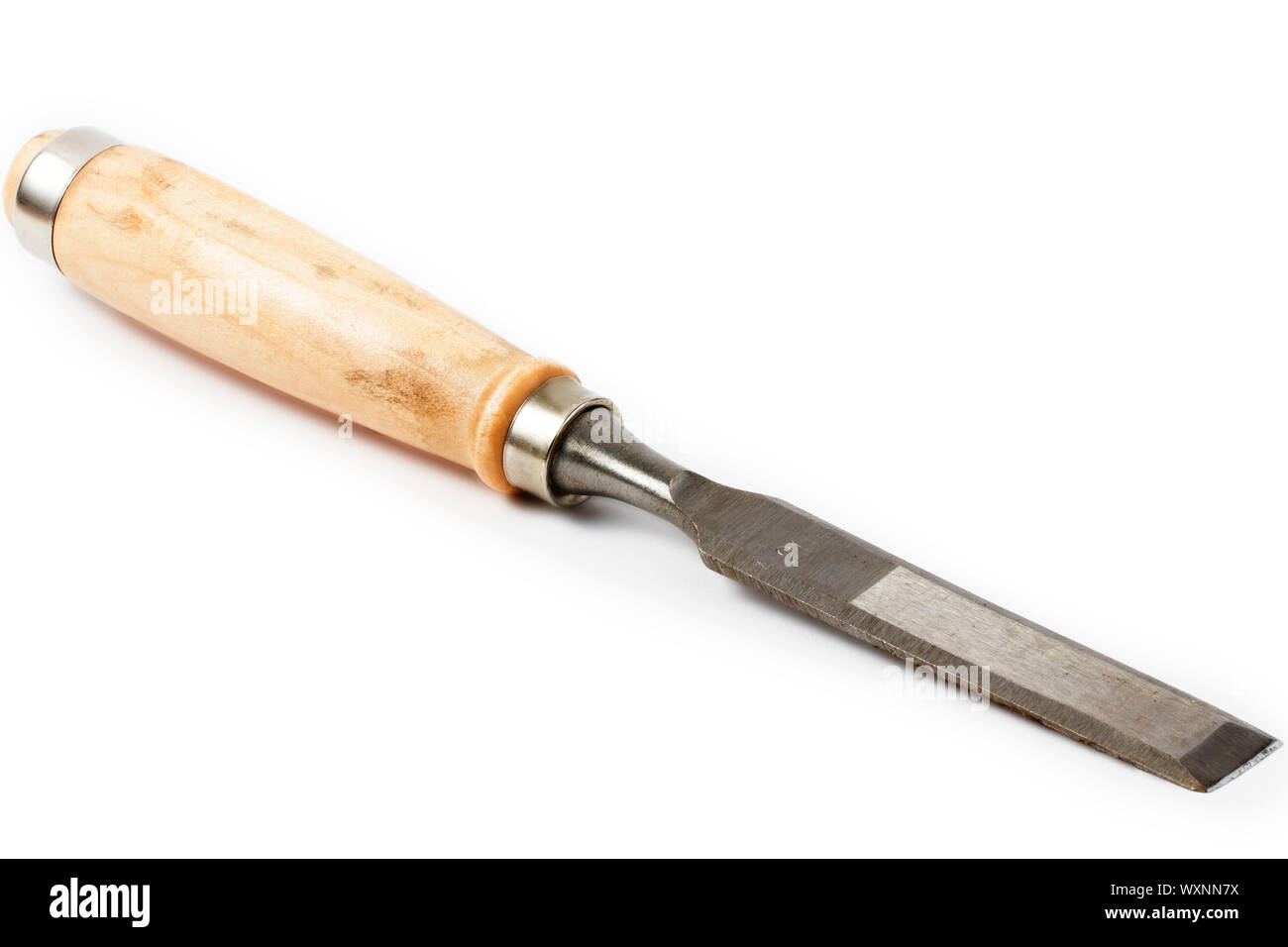 Une diagonale du ciseau isolé sur fond blanc Banque D'Images