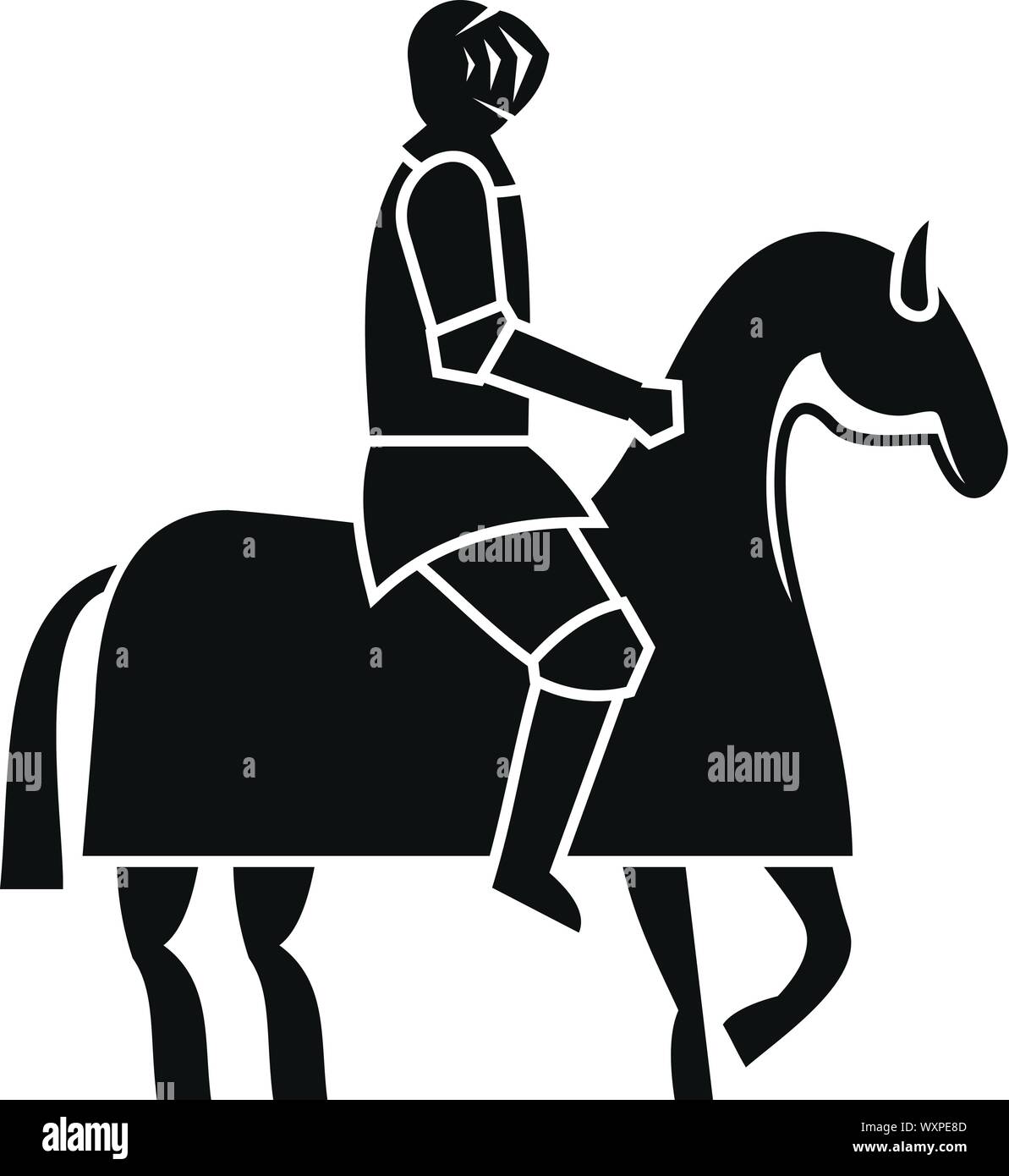 Chevalier sur l'icône. Simple illustration de chevalier sur l'icône vecteur pour la conception web isolé sur fond blanc Illustration de Vecteur