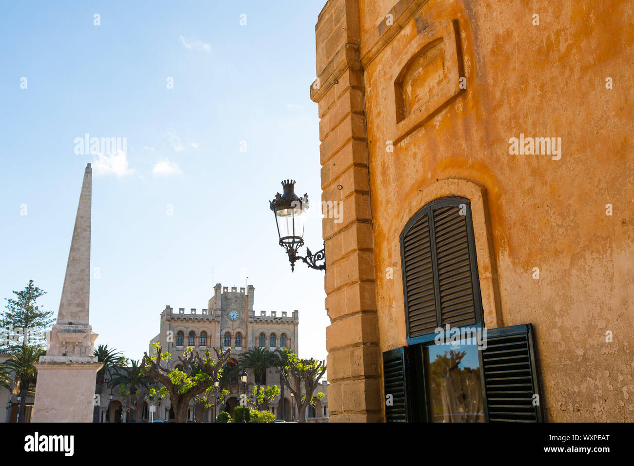 Ciutadella Menorca Placa des Né au centre-ville de Ciudadela à Iles Baléares Banque D'Images