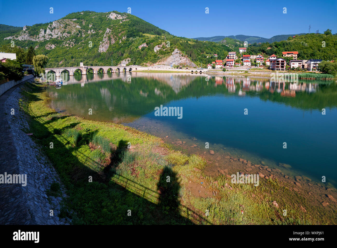Le Vieux Pont, Visegrad, la Republika Srpska, Bosnie-Herzégovine Banque D'Images