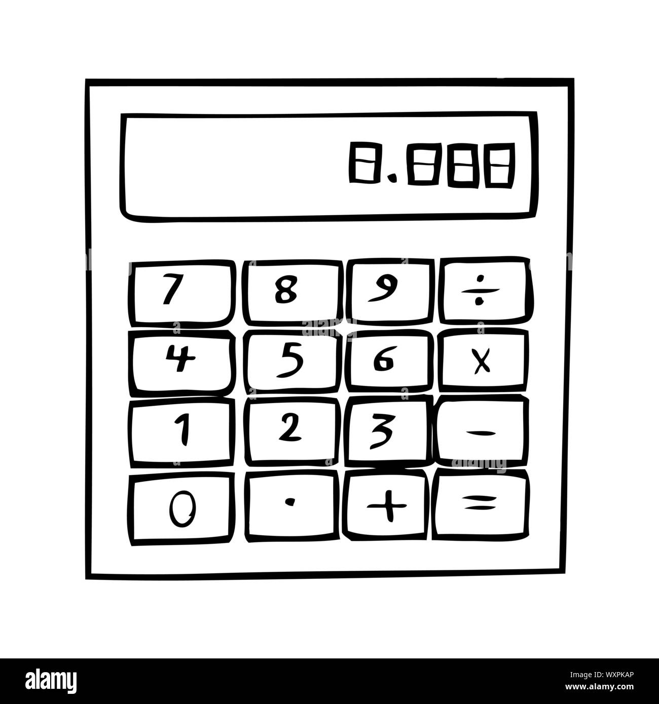 Icône vecteur noir et blanc d'une calculatrice Illustration de Vecteur