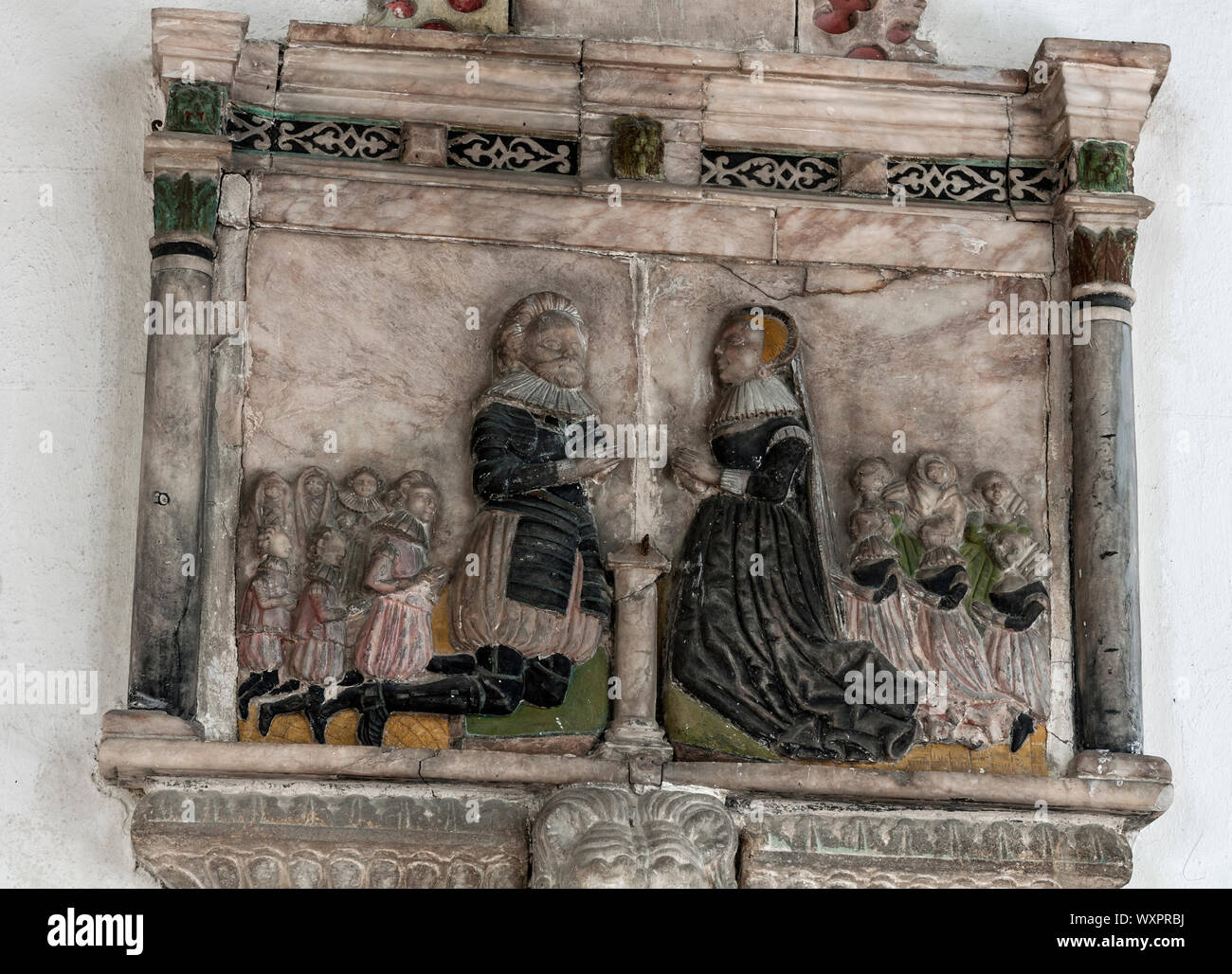 Un monument situé à l'intérieur de l'église de Saint - Pierre, Tilton sur la colline, dans le Leicestershire, Angleterre, RU Banque D'Images