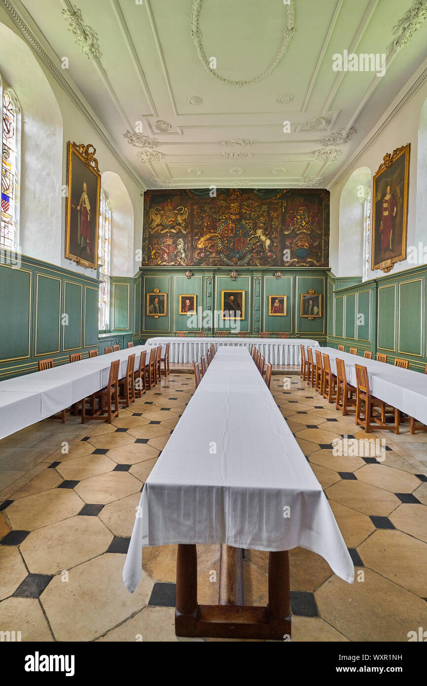 Salle à manger au collège de St Mary Magdalene, université de Cambridge, en Angleterre. Banque D'Images