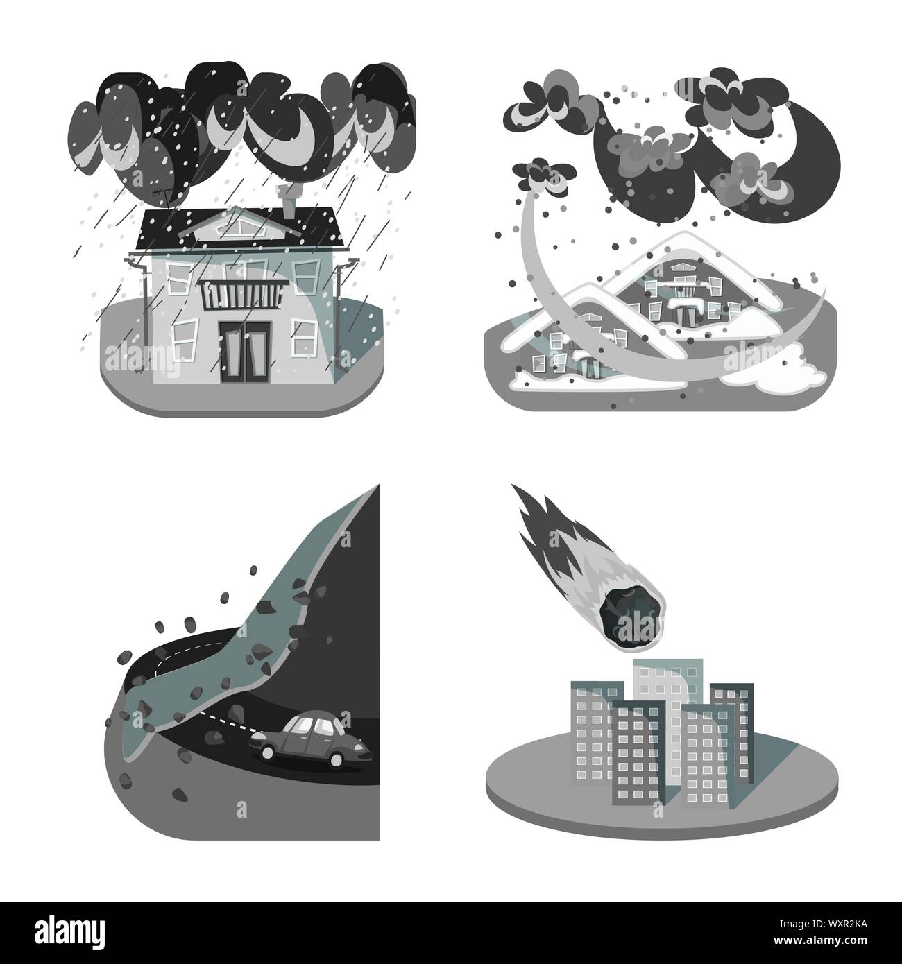 Objet isolé de la nature et de l'icône de l'apocalypse. Ensemble de la nature et de l'environnement vecteur stock illustration. Illustration de Vecteur