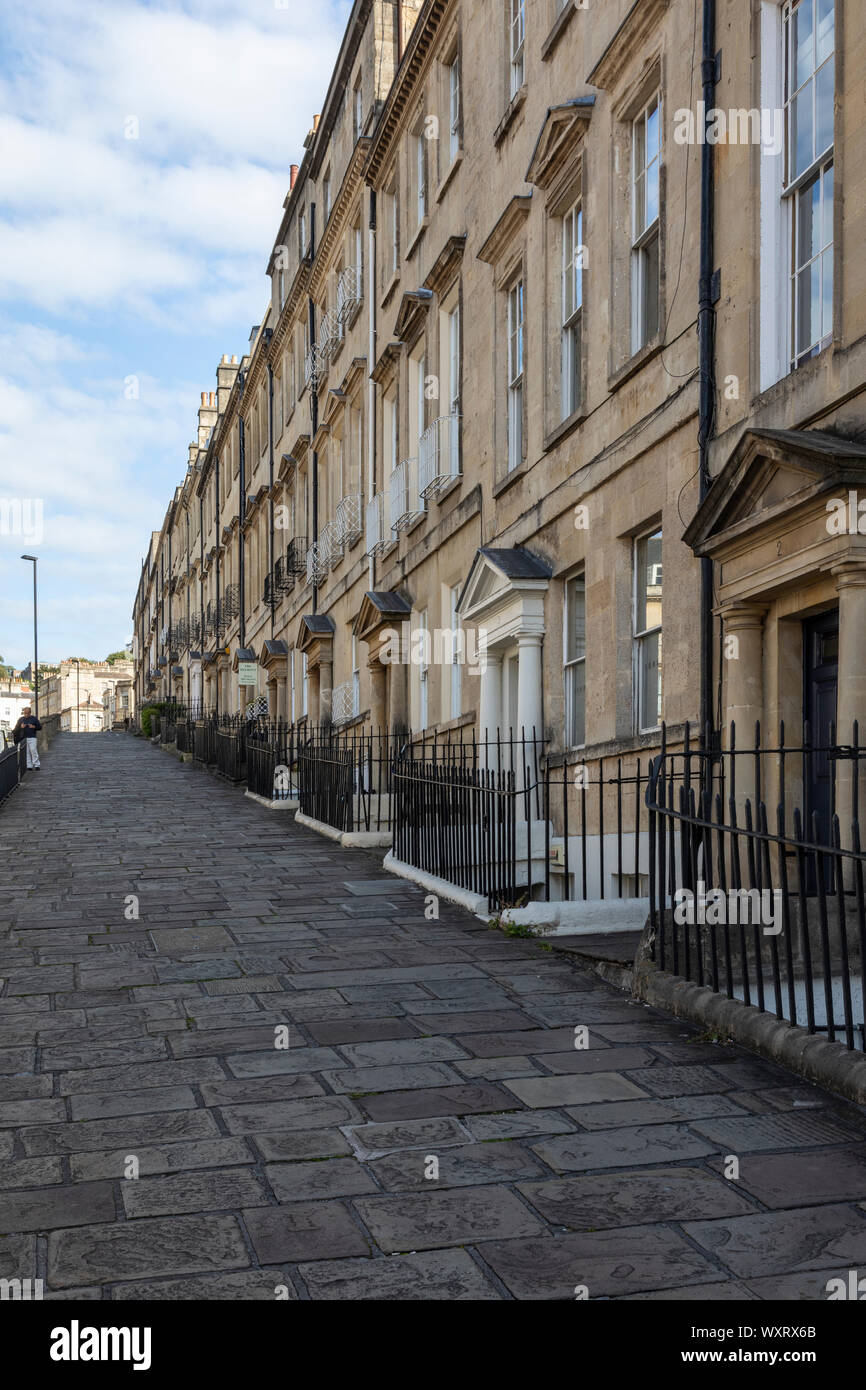 Maisons mitoyennes Lansdown Road au Centre de Bath, Angleterre, classé au patrimoine mondial de l'UNESCO Banque D'Images