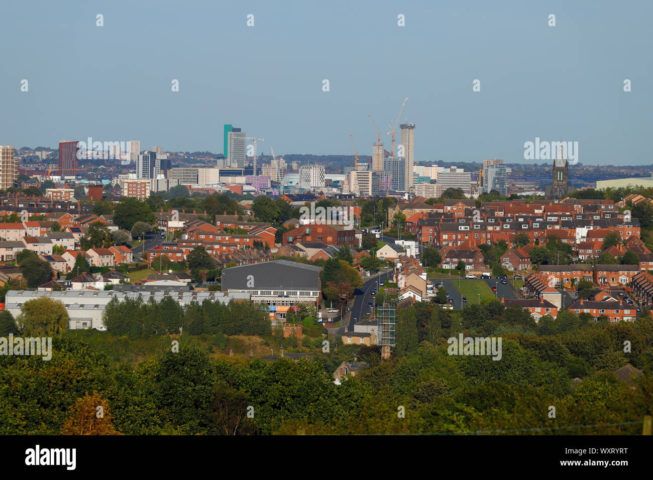 La vue en direction de Leeds de Farnley. Banque D'Images