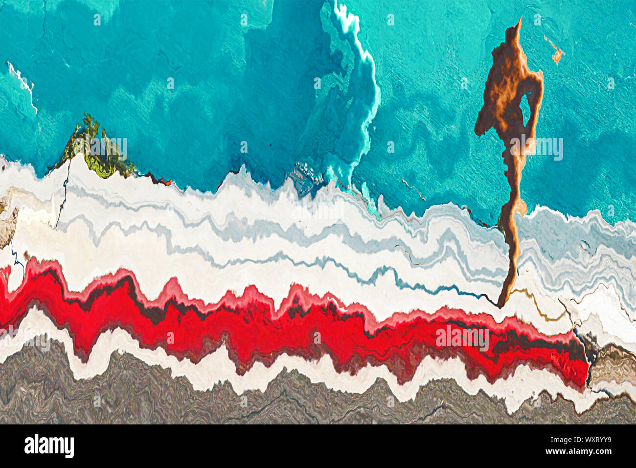 L'art contemporain art moderne. Tableau abstrait arrière-plan. Modèle dynamique lumineux. Texture artistique multicolore Banque D'Images