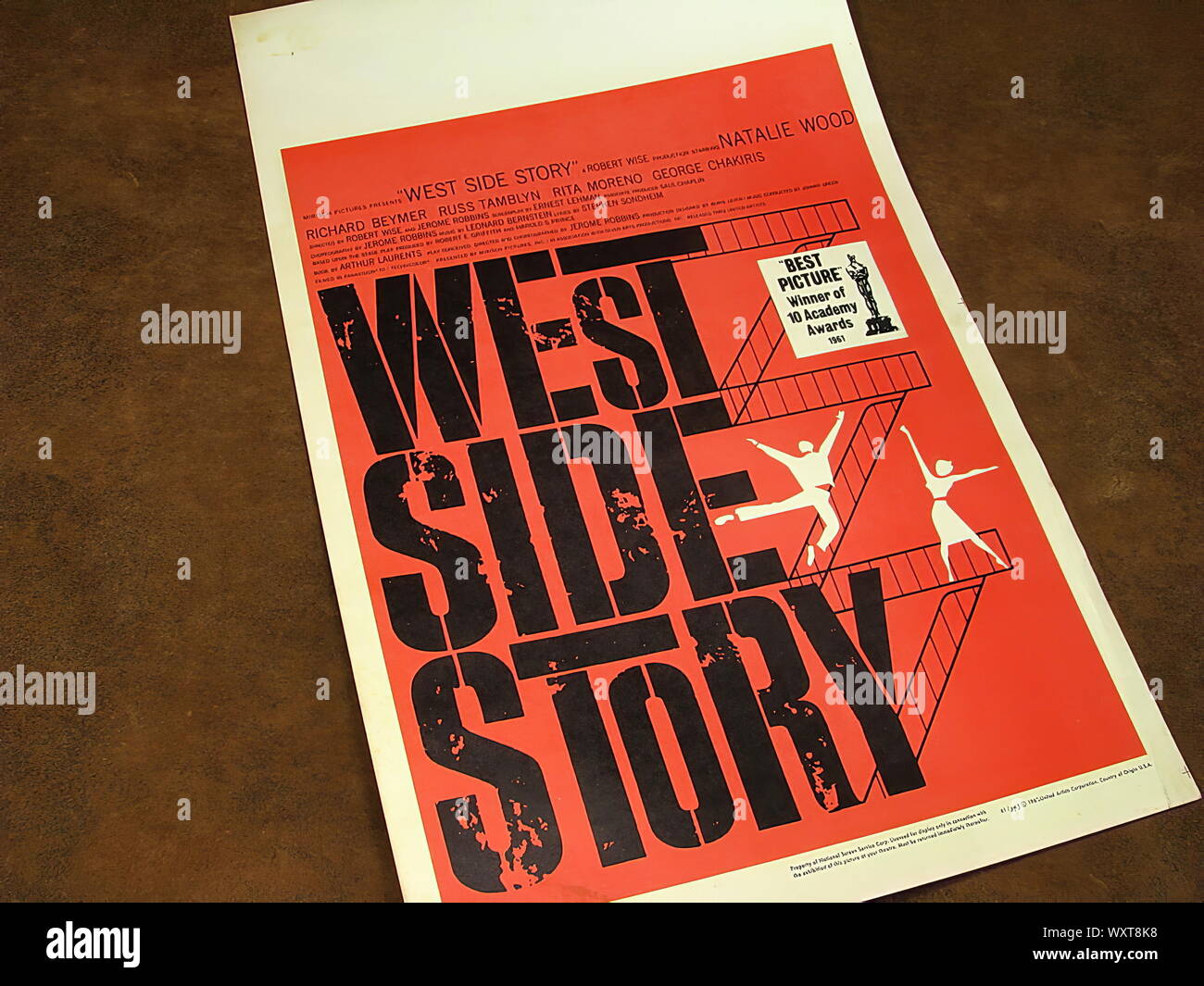 Affiche de film classique de West Side Story en 1961. Banque D'Images