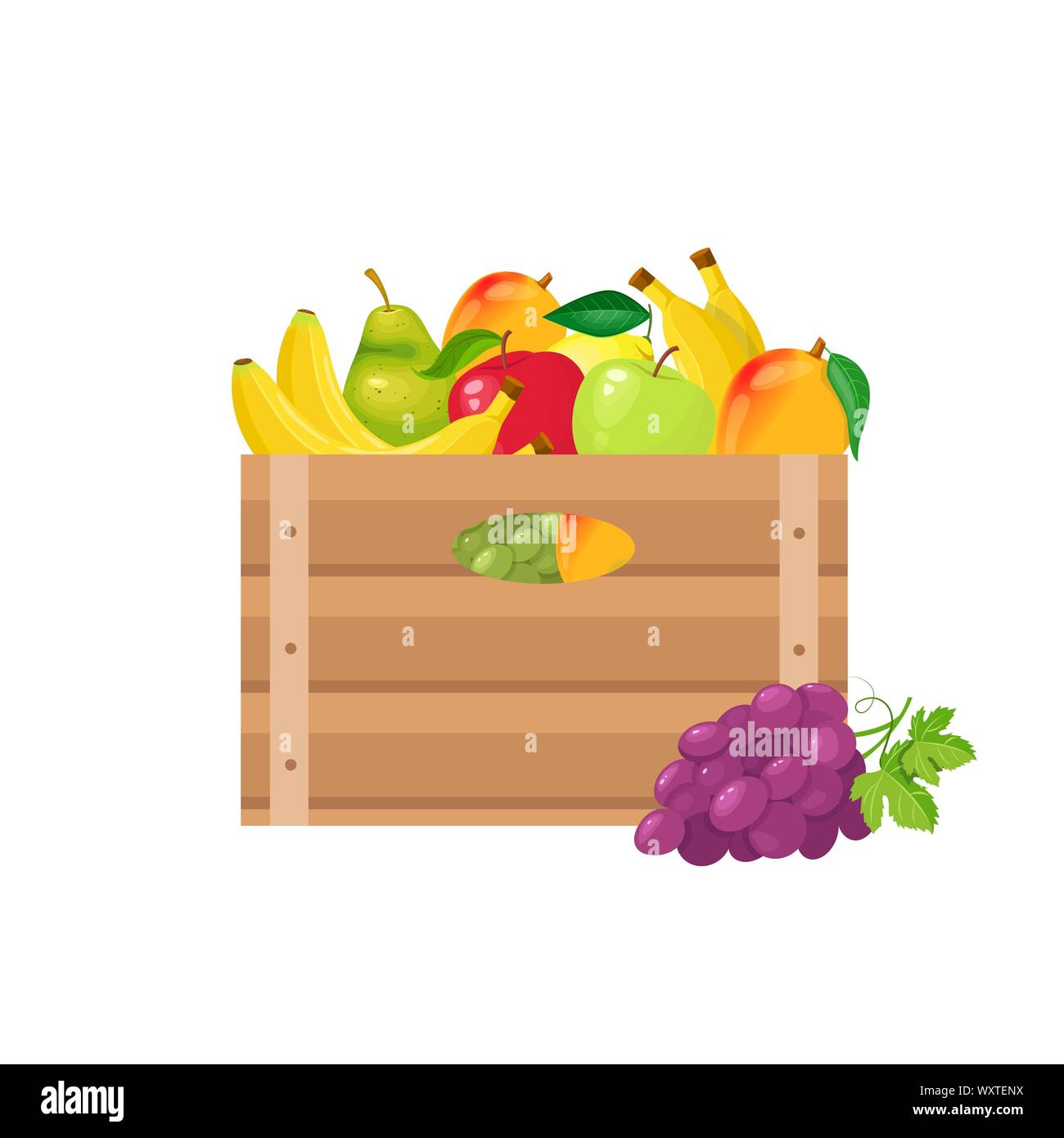 Dans des caisses de fruits Illustration de Vecteur