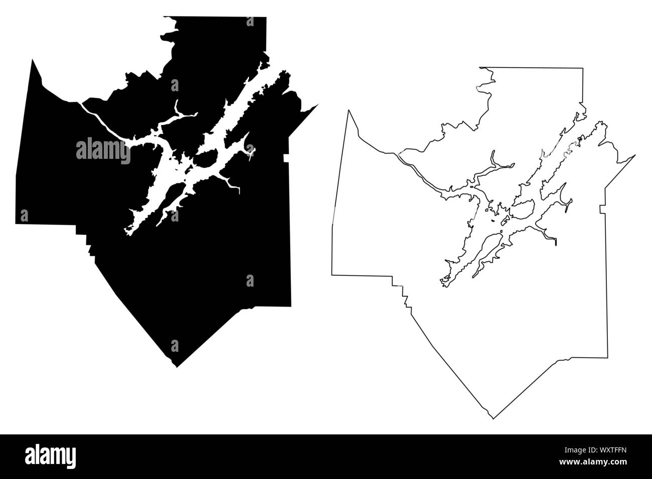 Marshall Comté (comtés de l'Alabama, Alabama, États-Unis d'Amérique,USA, États-Unis, US) map vector illustration, scribble sketch carte Marshall Illustration de Vecteur