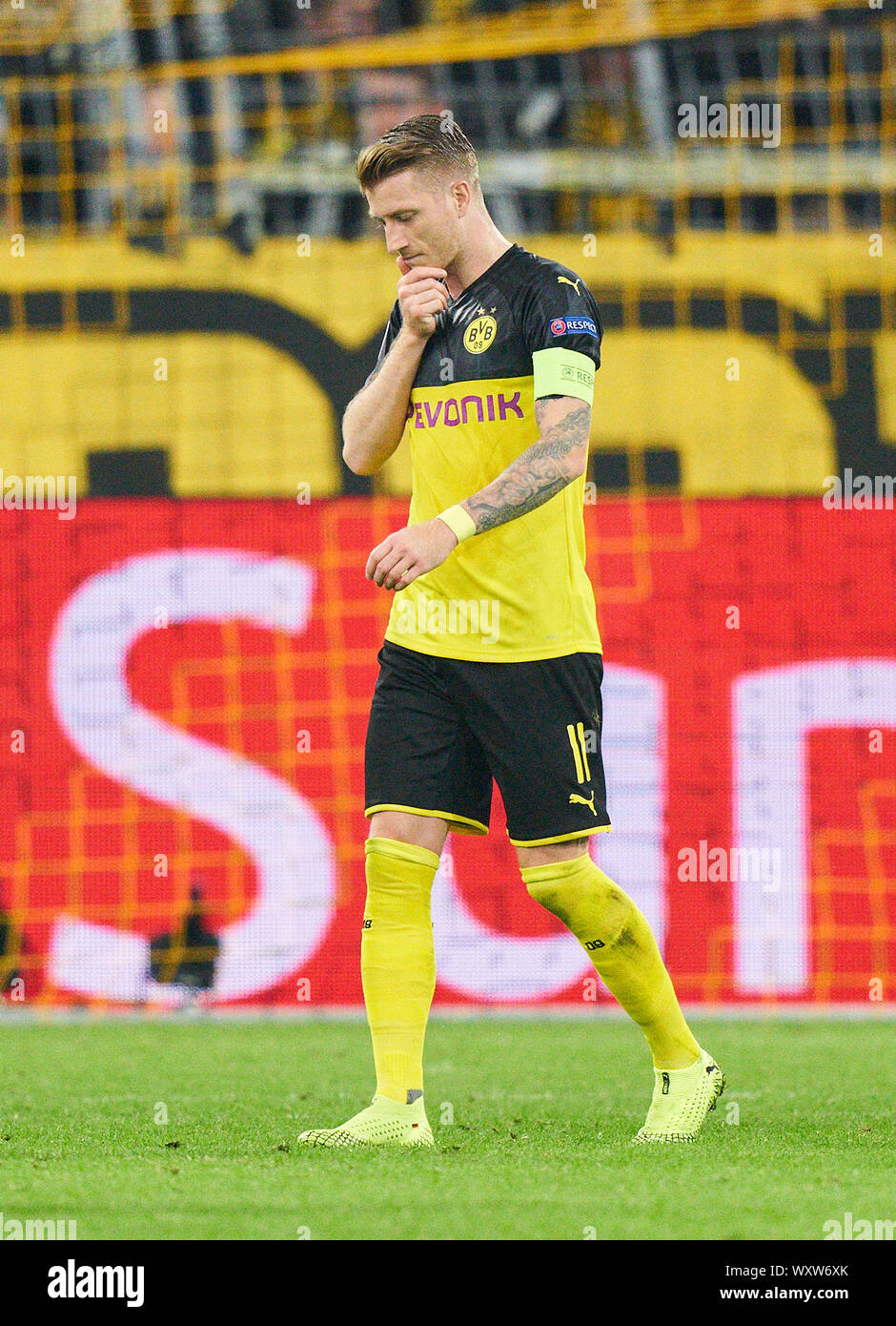 Marco REUS, BVB 11 Triste, Déçu, en colère, d'émotions, de déception, de frustration, frustration, tristesse, désespoir, désespoir, Borussia Dortmund - FC BARCELONA 0-0 Ligue des Champions, Dortmund, le 17 septembre 2019 saison 2019/2020, phase Groupe Groupe F, BVB, Barca © Peter Schatz / Alamy Live News Banque D'Images