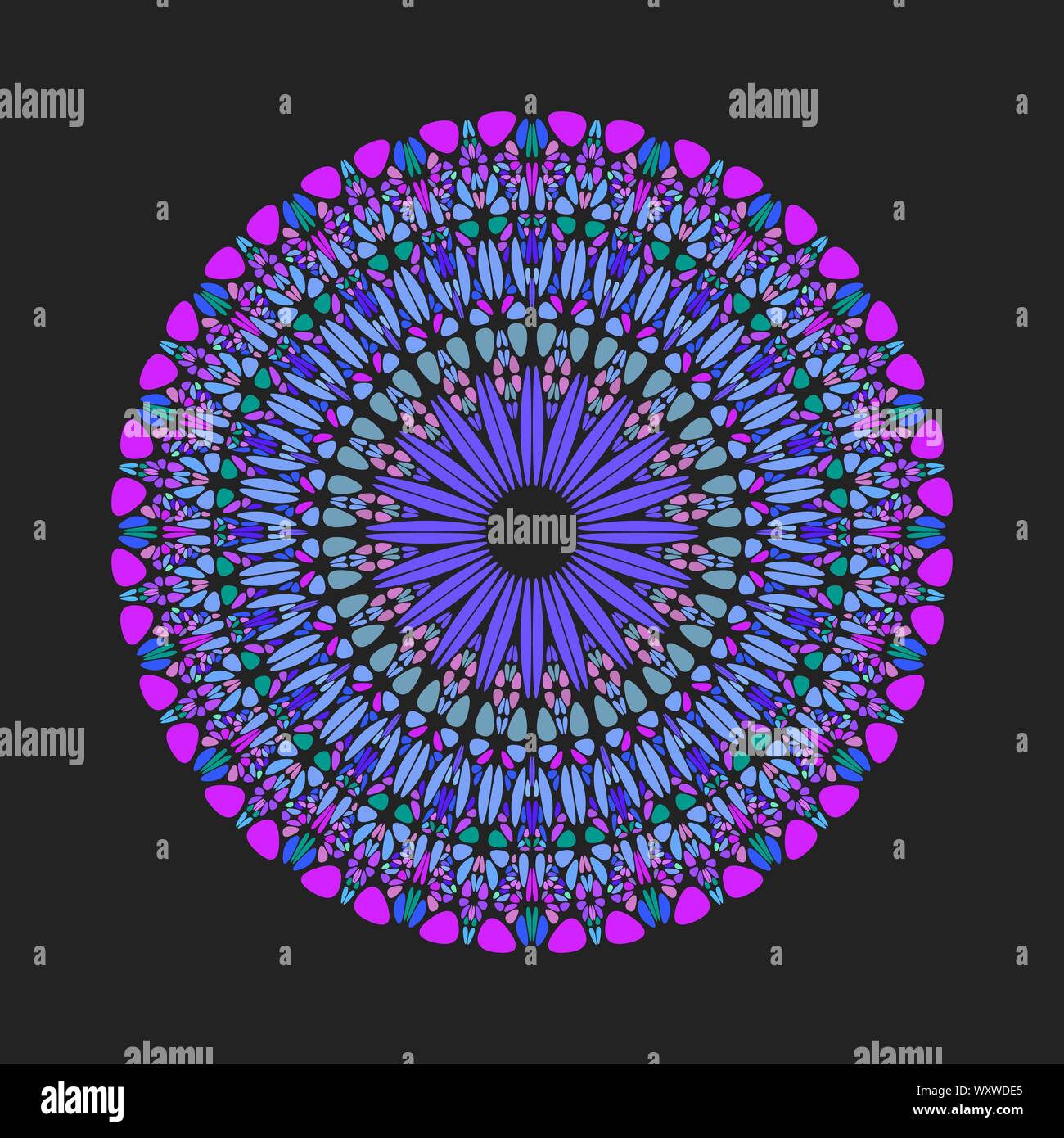 Ornement gravier circulaire ronde art mandala - ornement orné abstract vector graphic design Illustration de Vecteur