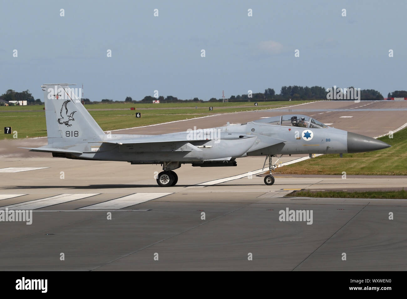 De l'air israélienne F-15C Baz circuler de nouveau dans la dispersion d'Israël au cours de l'exercice guerrier Cobra. Banque D'Images