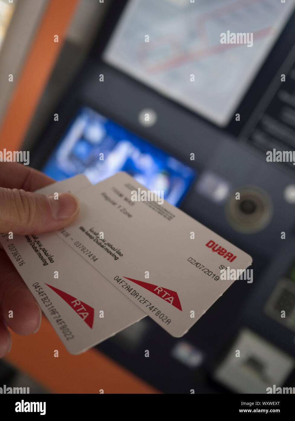 Le Tram, tramway billets Dubai Banque D'Images