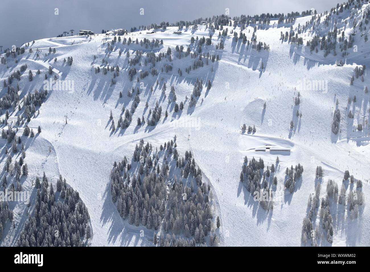 Autriche - Mayrhofen dans le Tyrol. Alpes centrale autrichienne. Mountan Penken pistes de ski. Banque D'Images