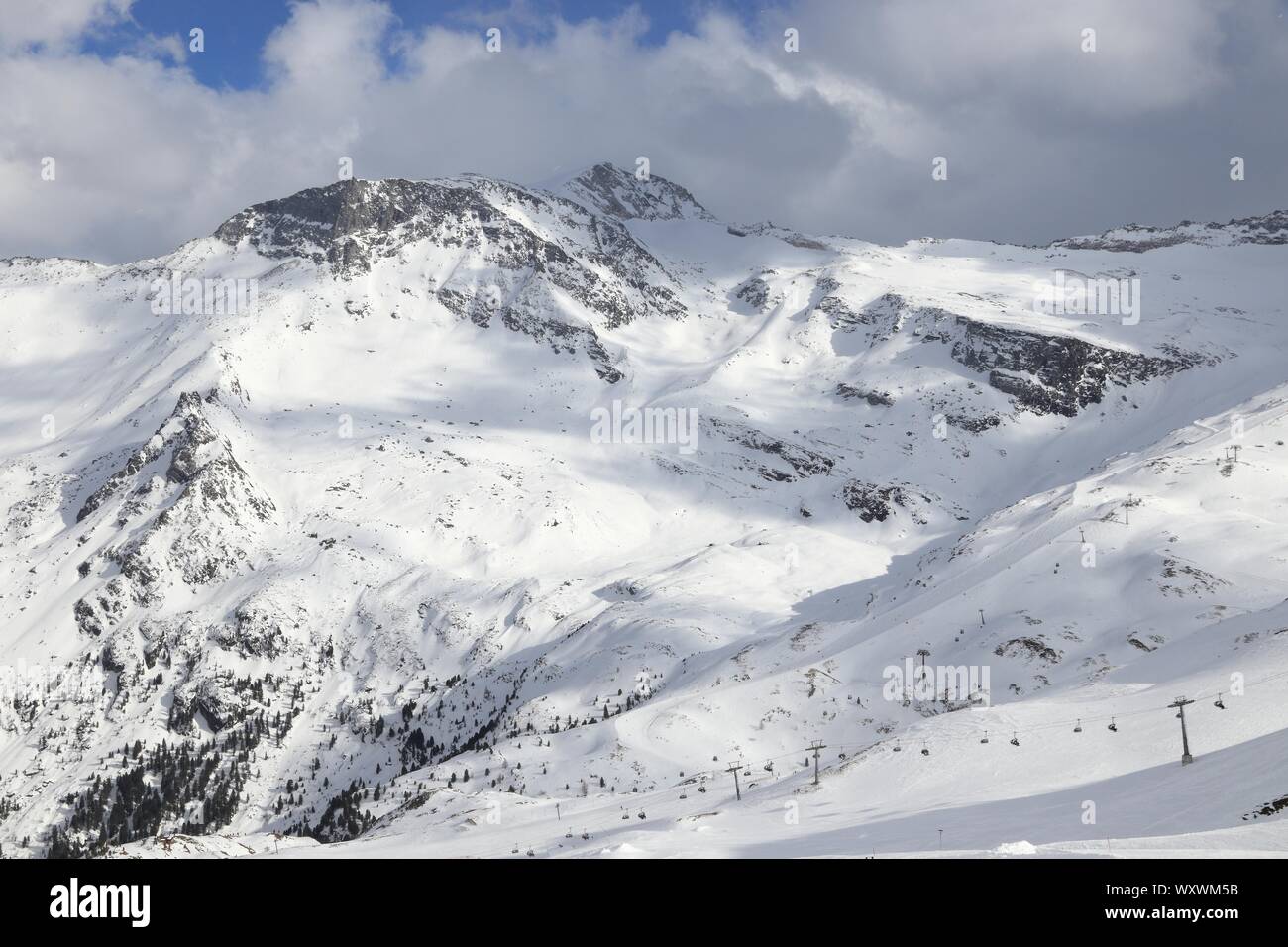 Autriche ski resort - glacier de Hintertux, Tyrol. Alpes autrichiennes. Banque D'Images