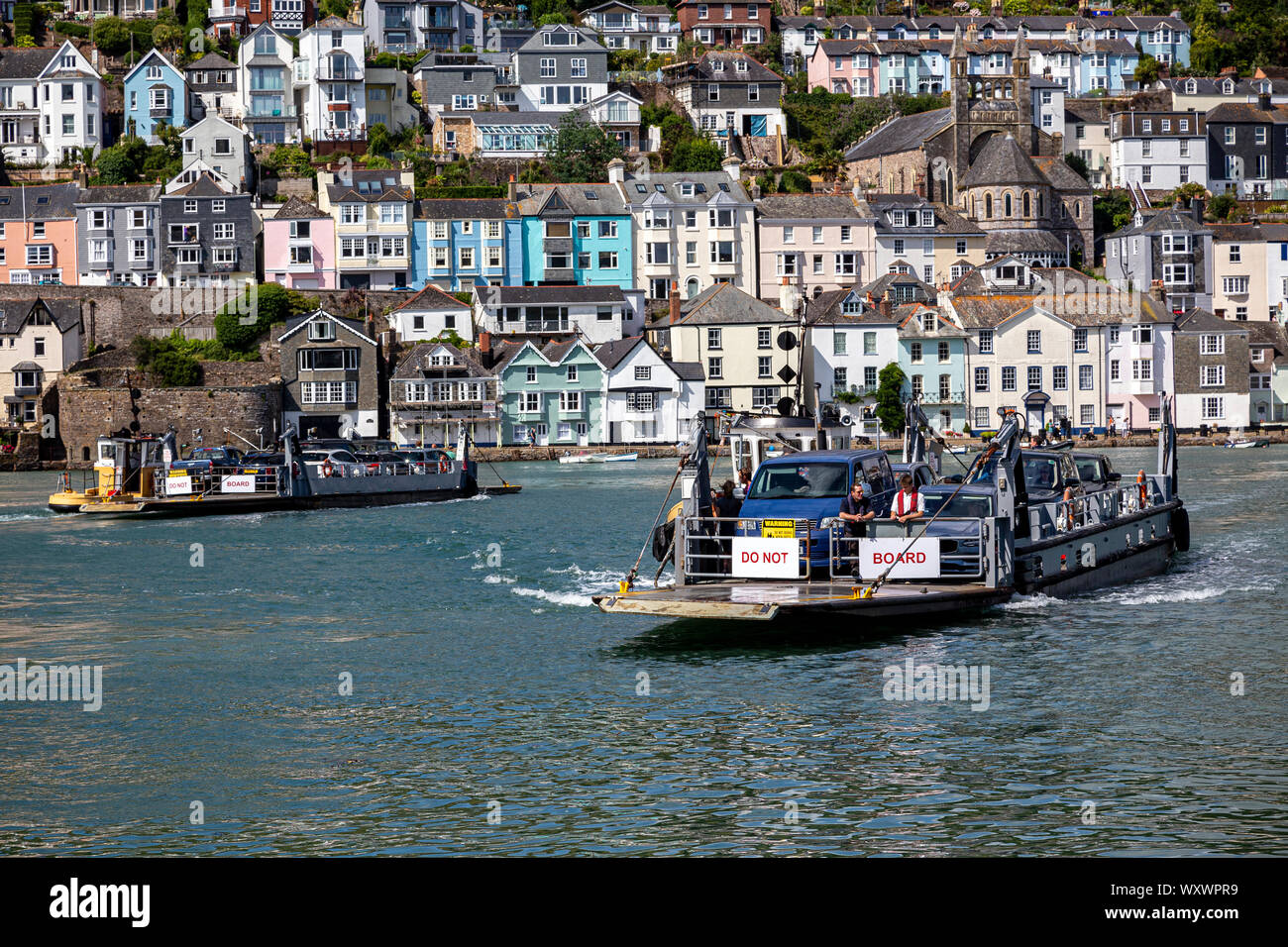 Dartmouth Dartmouth,ferry inférieur - Angleterre, Devon, Dart River, Ferry, Faible Section, 2015, à l'horizontale, pas de gens, à l'extérieur, d'art, la photographie, Banque D'Images