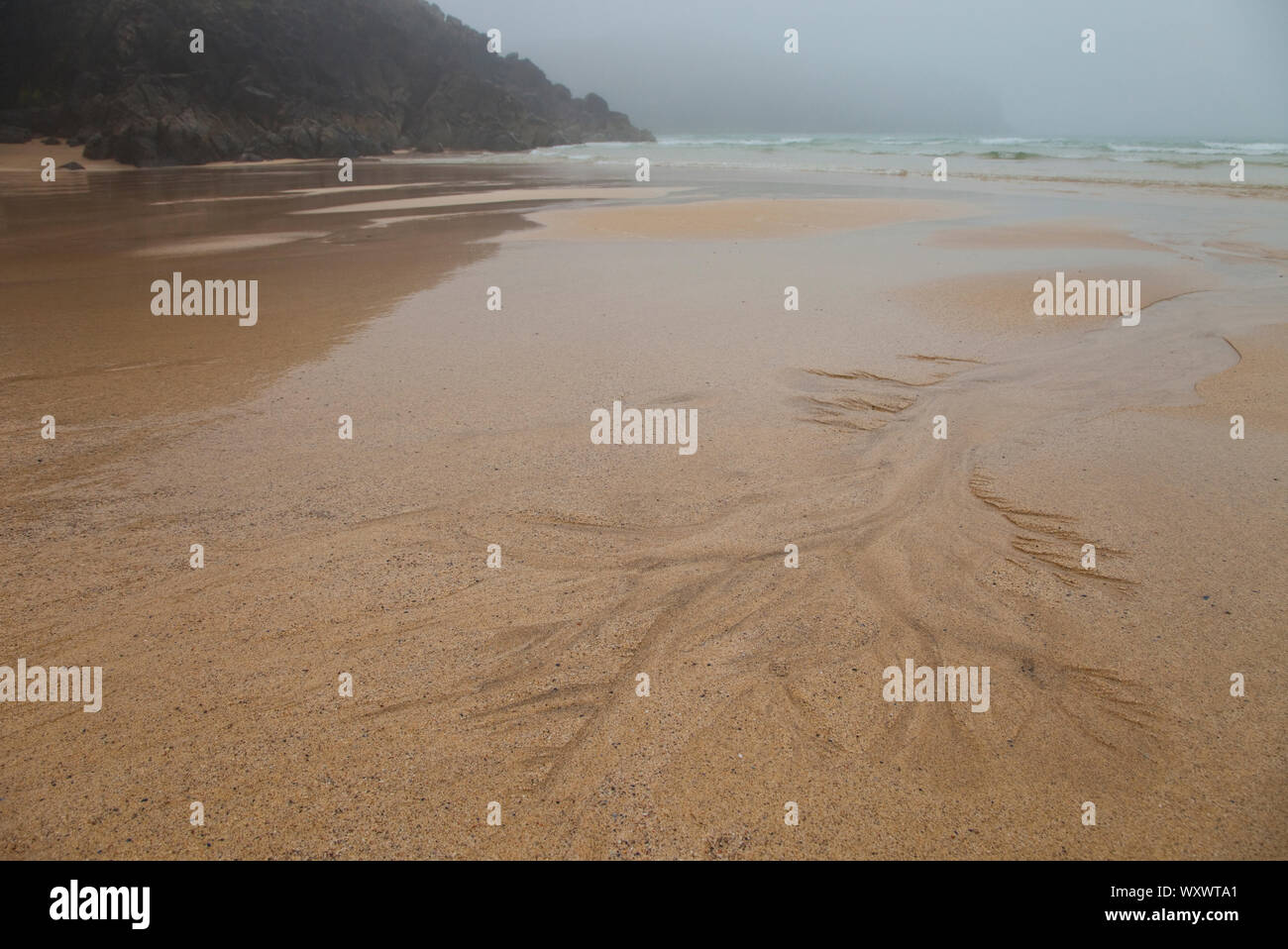 Les patrons de sable (Diseños naturales en la arena). Dhail Mor Beach. L'île de Lewis. Hébrides extérieures. L'Écosse, Royaume-Uni Banque D'Images