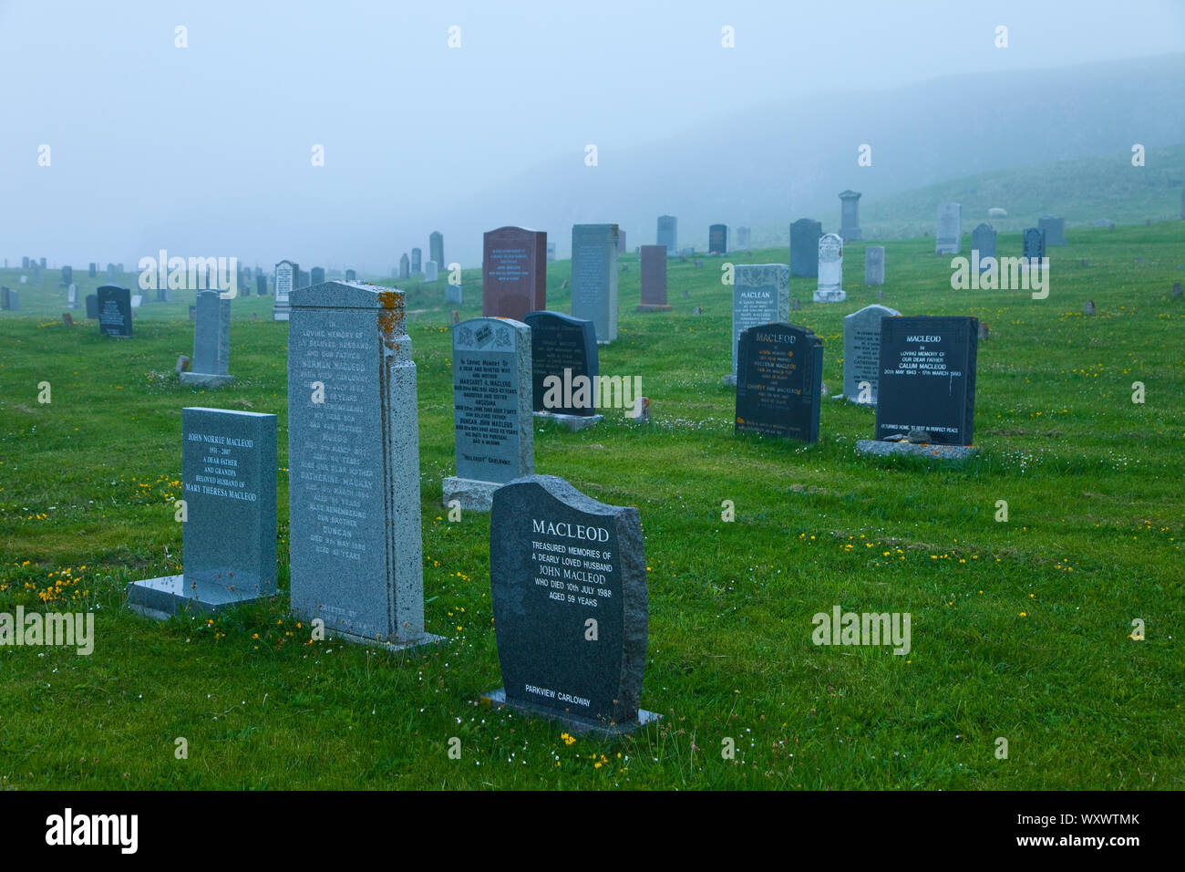 Cementerio (cimetière). Dhail Mor Beach. L'île de Lewis. Hébrides extérieures. L'Écosse, Royaume-Uni Banque D'Images