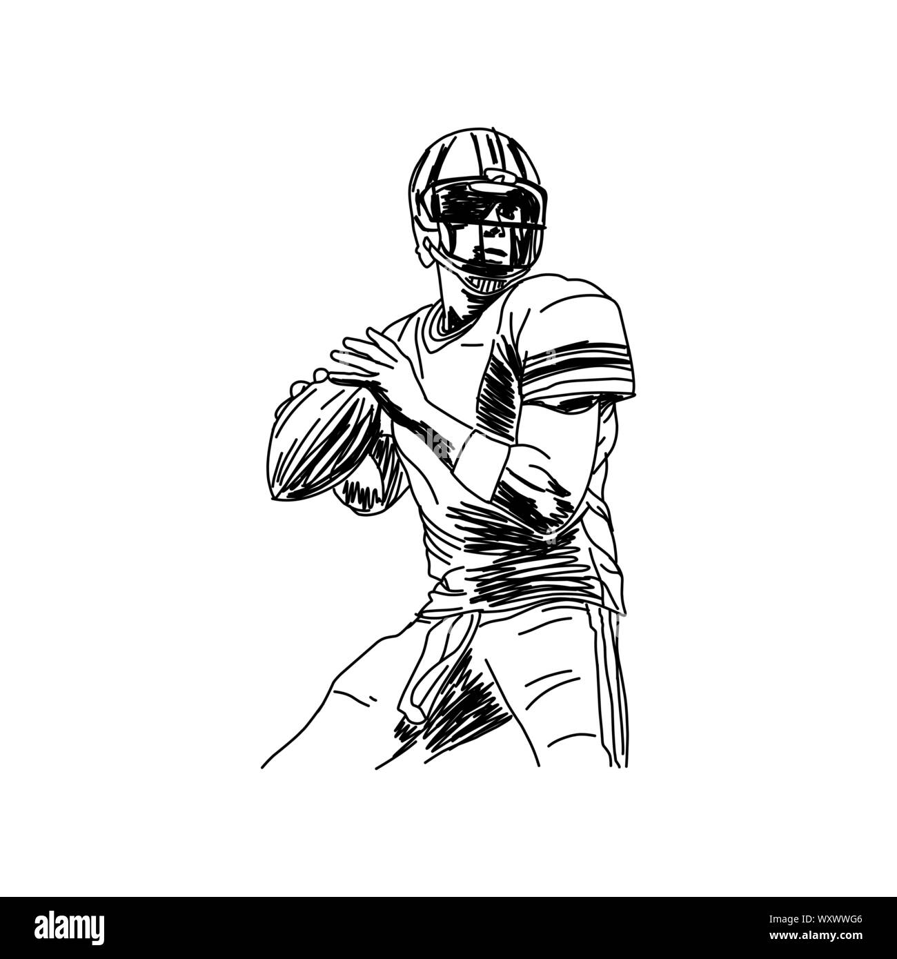 Joueur de football américain, silhouette vecteur abstrait Illustration de Vecteur
