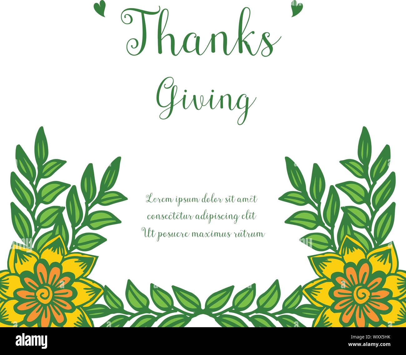 De style floral frame colorés pour la conception de cartes d'action de grâce. Vector Illustration de Vecteur