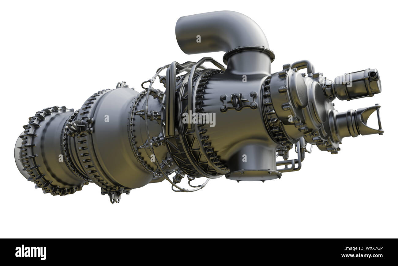 Moteur à turbine à gaz est le principal moteur de compresseur de gaz de type centrifuge. Le rendu 3d. Banque D'Images