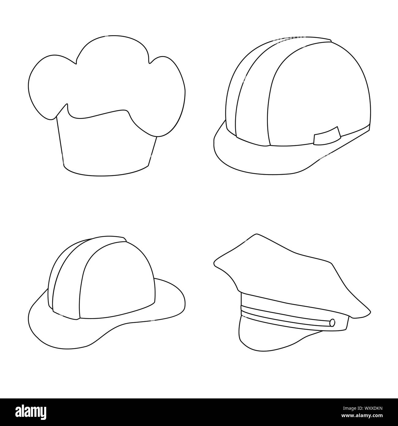 Vector illustration de coiffures et napper signe. Collection de coiffures et d'illustration vectorielle stock casque. Illustration de Vecteur