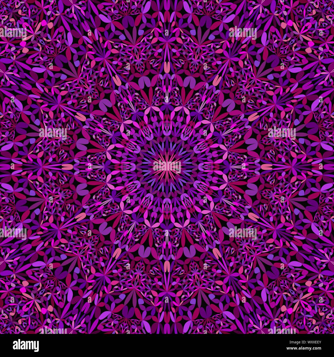 Purple jungle abstrait arrière-plan - Ornement de jardin mandala graphique vectoriel ethniques Illustration de Vecteur