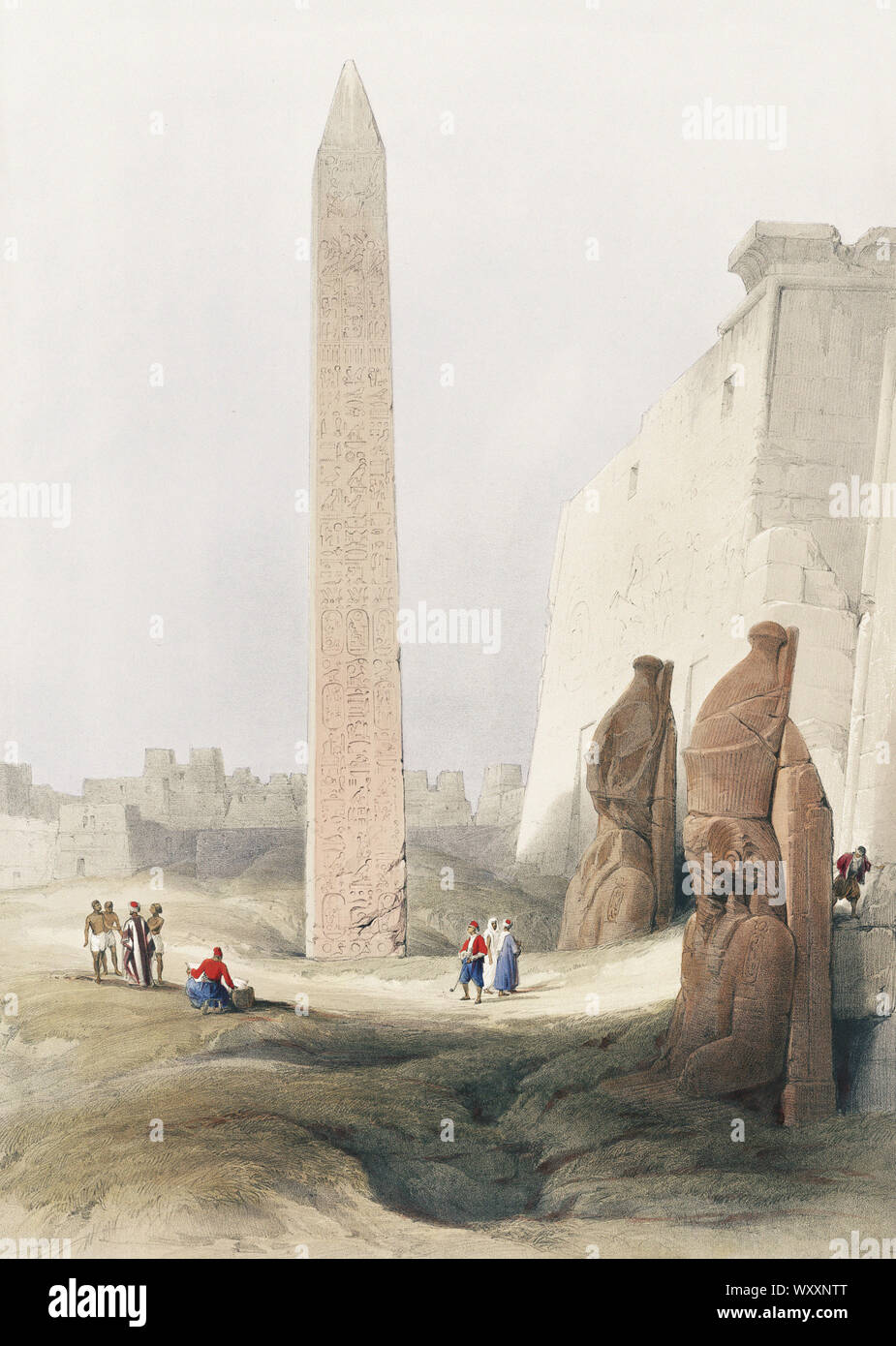 David Roberts 1796 - 1864 - La ville de Louxor sur la rive Est du Nil, dans le sud de l'Egypte Banque D'Images