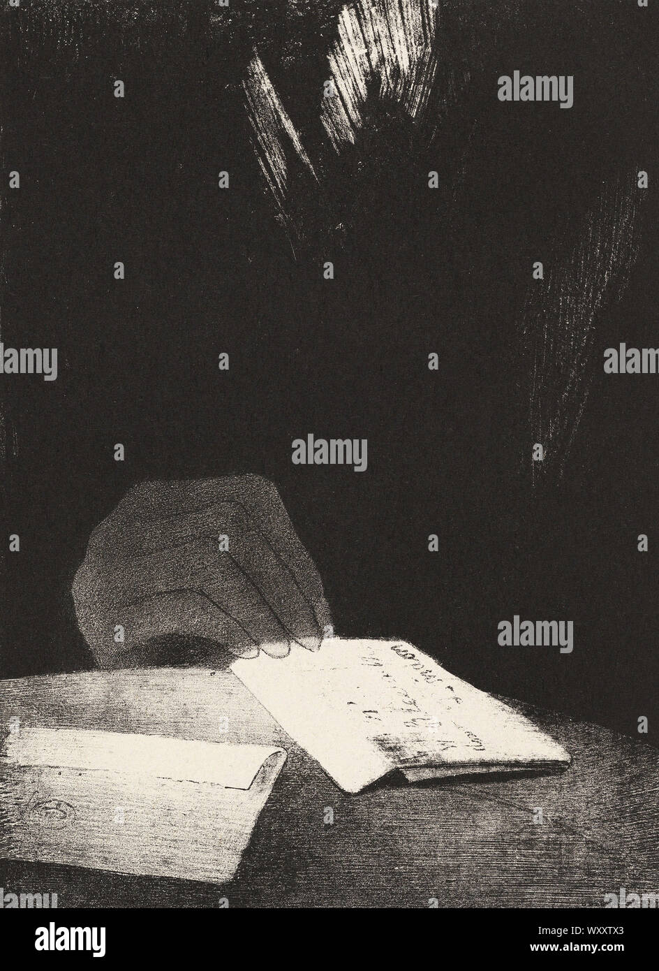 Odilon Redon - De toute évidence, il a une main de chair et de sang Tout comme mon propre (1896) Banque D'Images