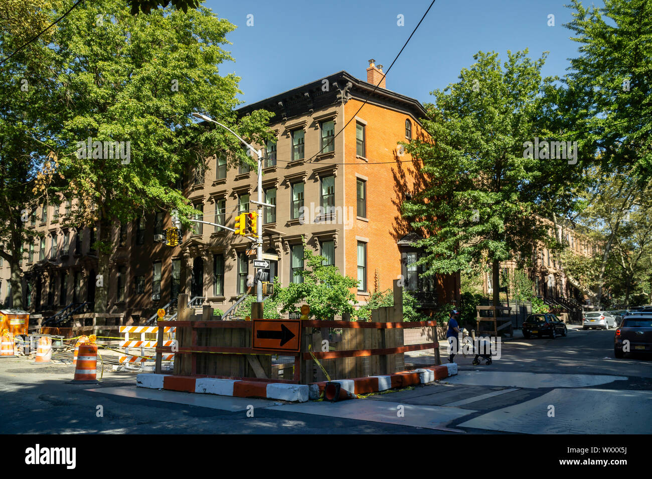 Des scènes de rue dans la famille, à la mode du quartier de Park Slope à Brooklyn à New York, le dimanche, 15 Septembre, 2019. (© Richard B. Levine) Banque D'Images