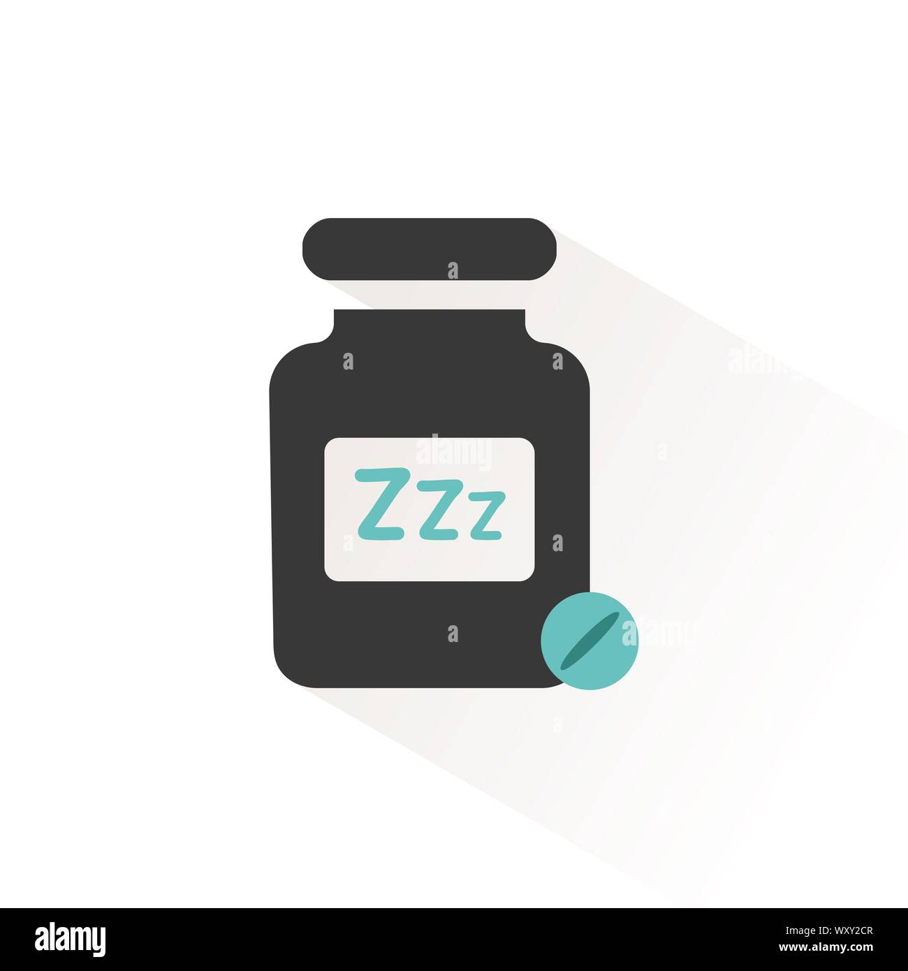 Les somnifères. L'icône de couleur beige avec télévision de l'ombre. Médecine et pharmacie vector illustration Illustration de Vecteur