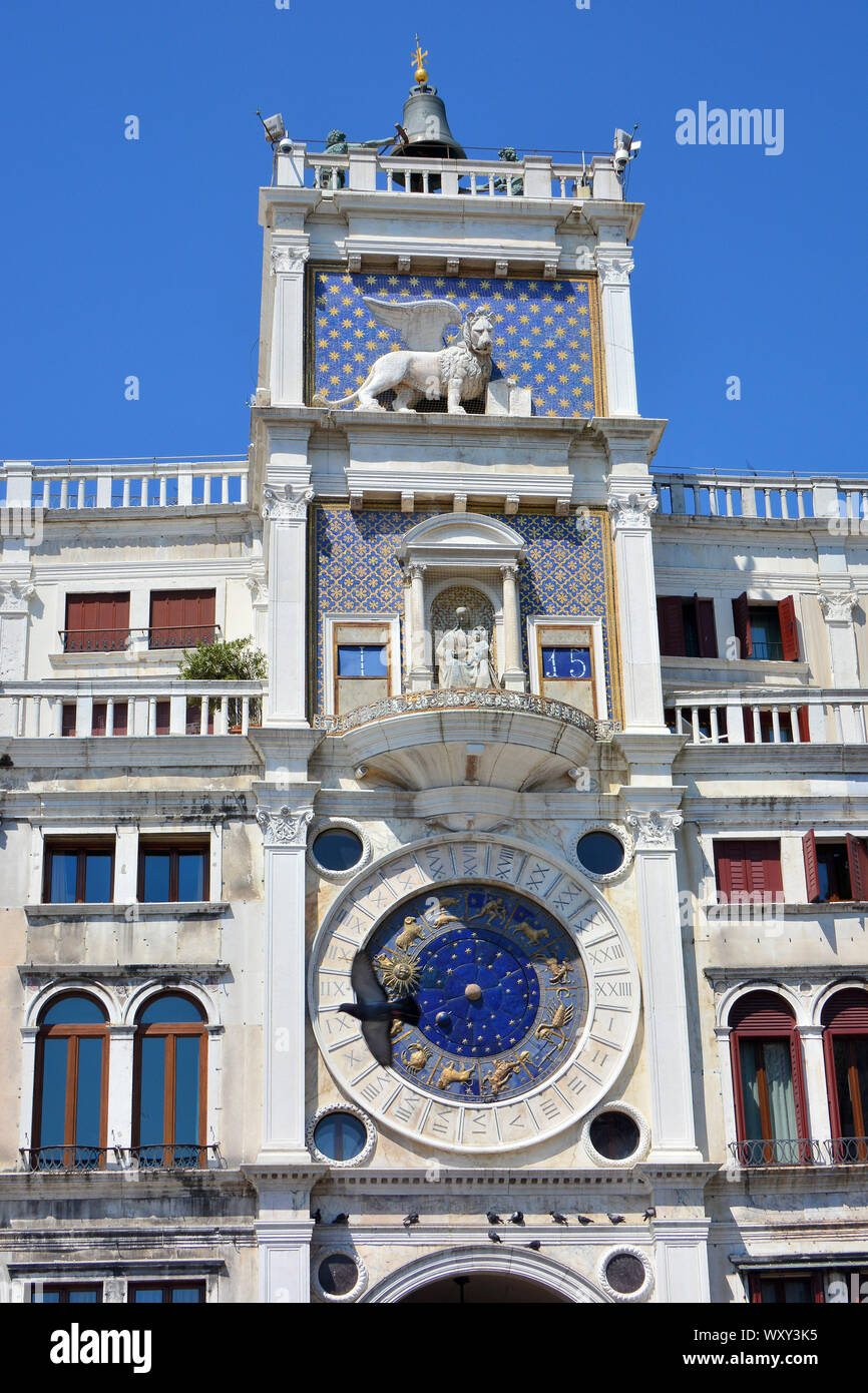 Torre dell'orologio, clocher de St Marc, Venise, Venise, Venise, Vénétie, Italie, Europe Banque D'Images