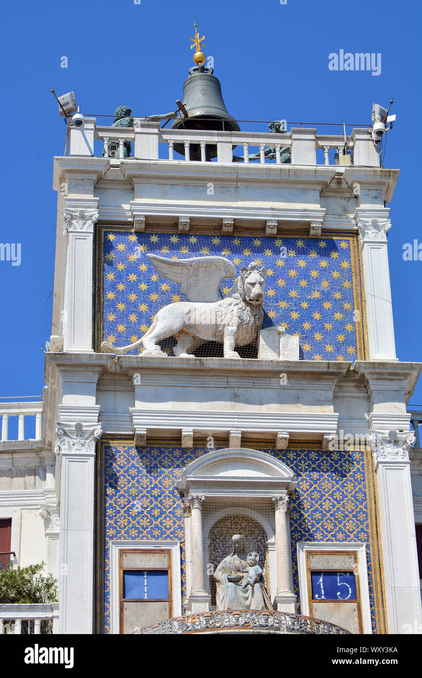 Torre dell'orologio, clocher de St Marc, Venise, Venise, Venise, Vénétie, Italie, Europe Banque D'Images