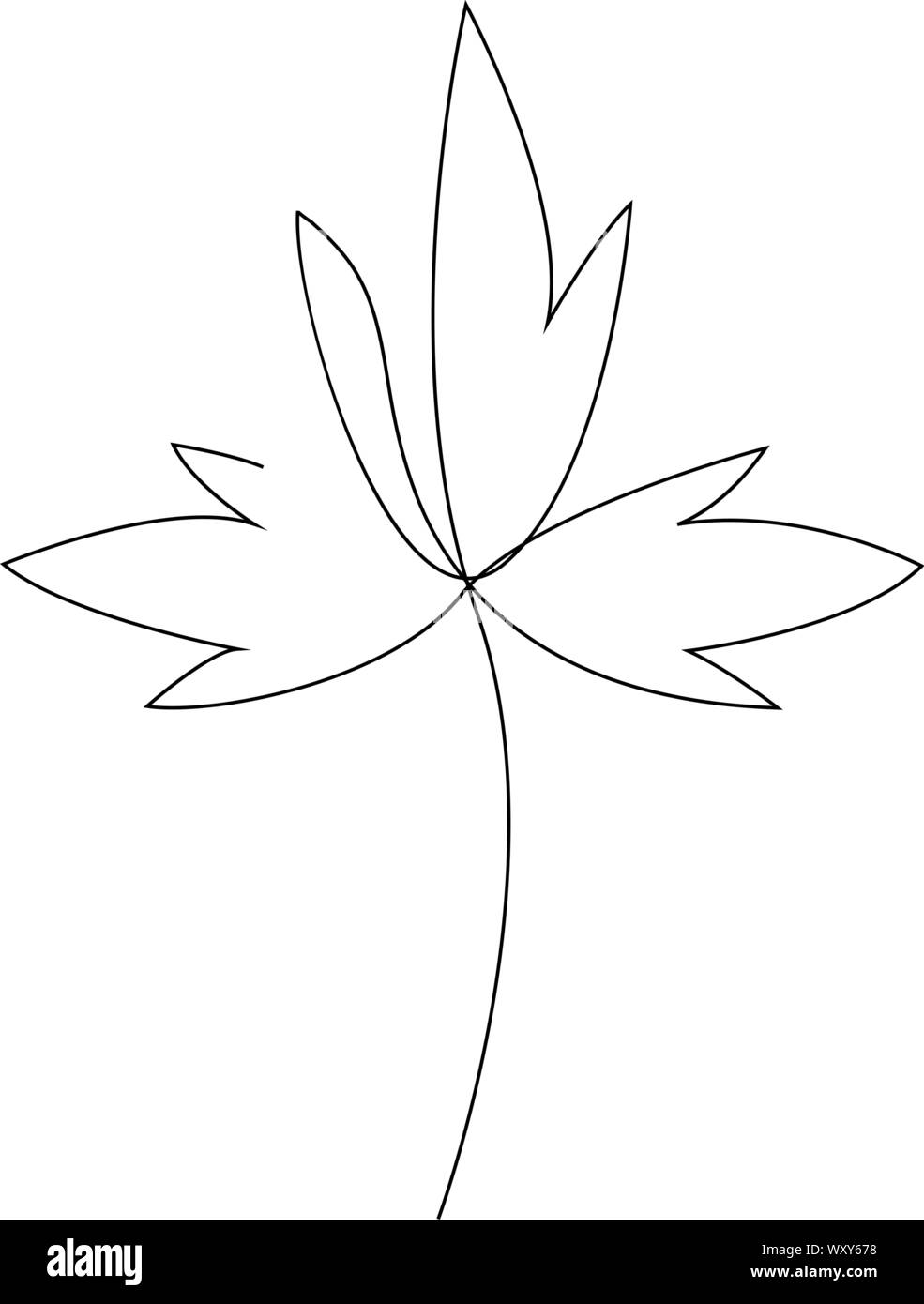 Les feuilles d'automne un dessin linéaire vector illustration Illustration de Vecteur