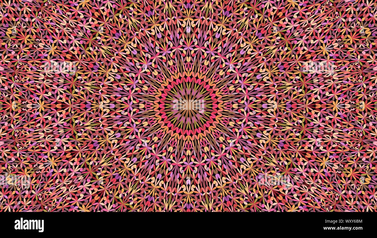 Abstrait coloré décoré de fleurs - wallpaper mandala design graphique vecteur oriental Illustration de Vecteur