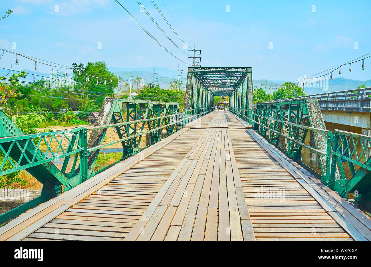 Memorial Bridge (Saphan Prawatsart) est l'un des principaux monuments de Pai suburb, Thaïlande Banque D'Images