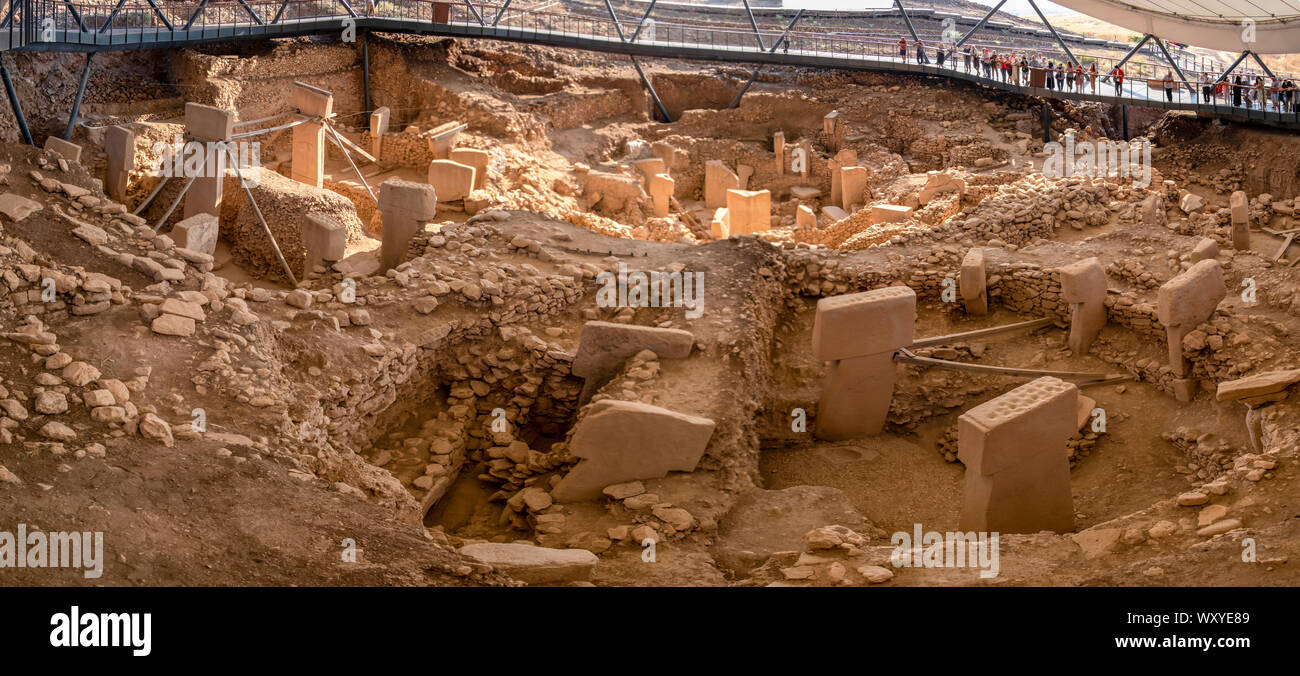Gobeklitepe, Sanliurfa/Turquie : 17 Septembre, 2019. Les vestiges d'un ancien sanctuaire néolithique construit sur une colline. C'est la plus ancienne structure religieuse Banque D'Images