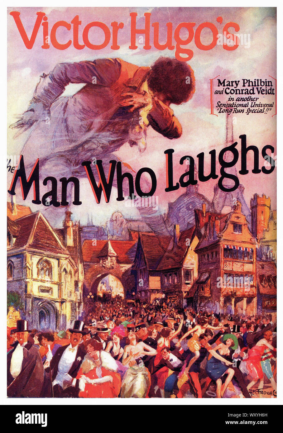 L'homme qui rit 1928 - Vintage Movie Poster Banque D'Images
