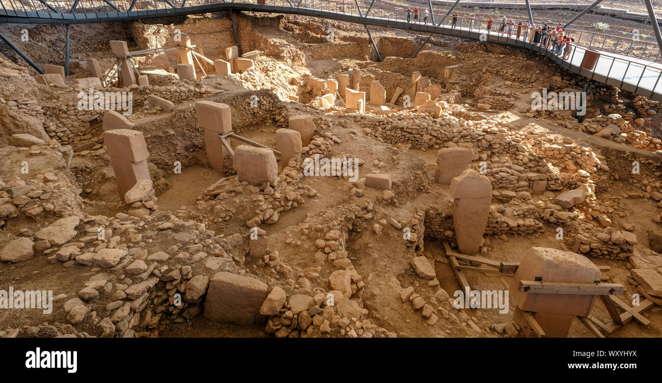 Gobeklitepe, Sanliurfa/Turquie : 17 Septembre, 2019. Les vestiges d'un ancien sanctuaire néolithique construit sur une colline. C'est la plus ancienne structure religieuse Banque D'Images