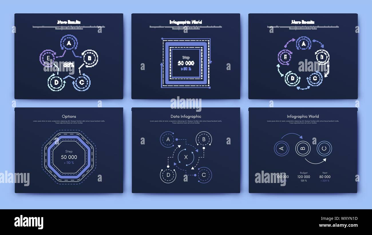 Infographie brochure vector illustration pour les éléments de style moderne. Définir des infographies pour le web Illustration de Vecteur