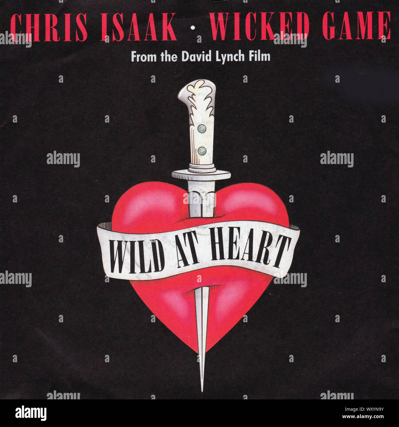 Chris Isaak - Wicked Game - Vintage 7'' pouces notice couvrir Banque D'Images Chris Isaak - Wicked Game - Vintage 7'' pouces notice couvrir Banque D'Images