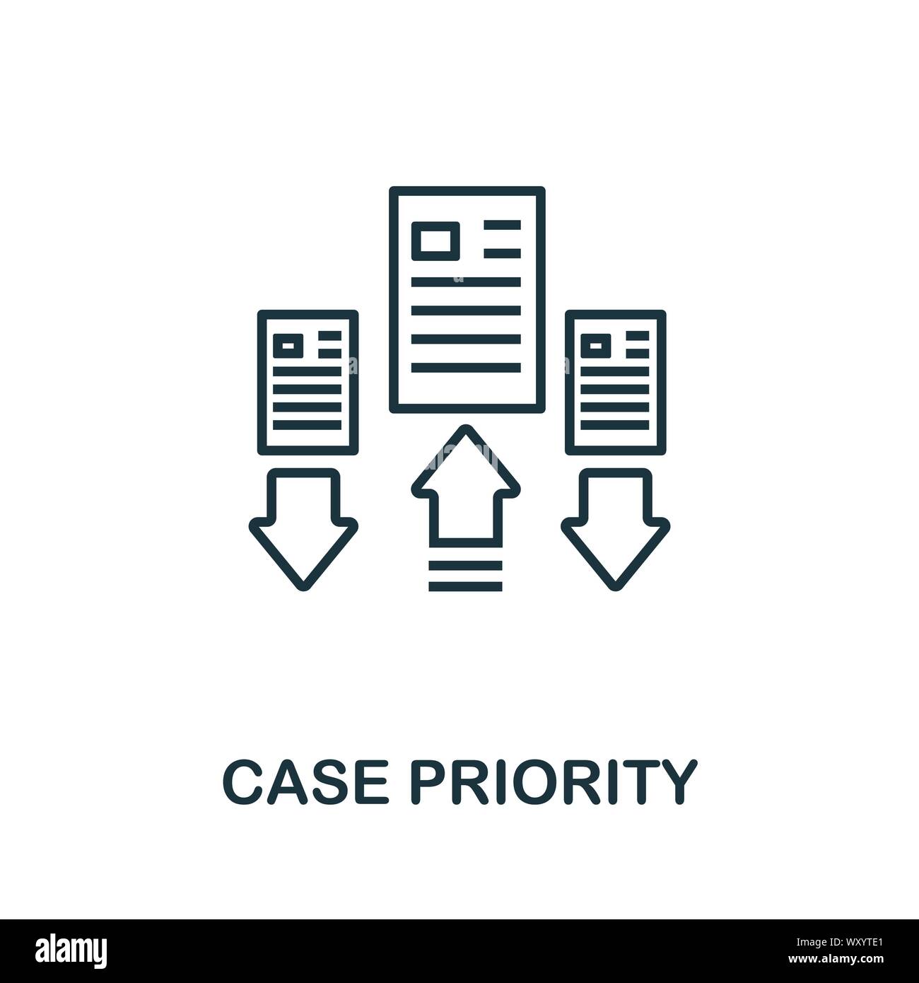 Priorité du cas'icône sommaire. Fine ligne de l'élément de service client concept collection d'icônes. Icône Priorité cas créatif pour les applications mobiles et Web Illustration de Vecteur