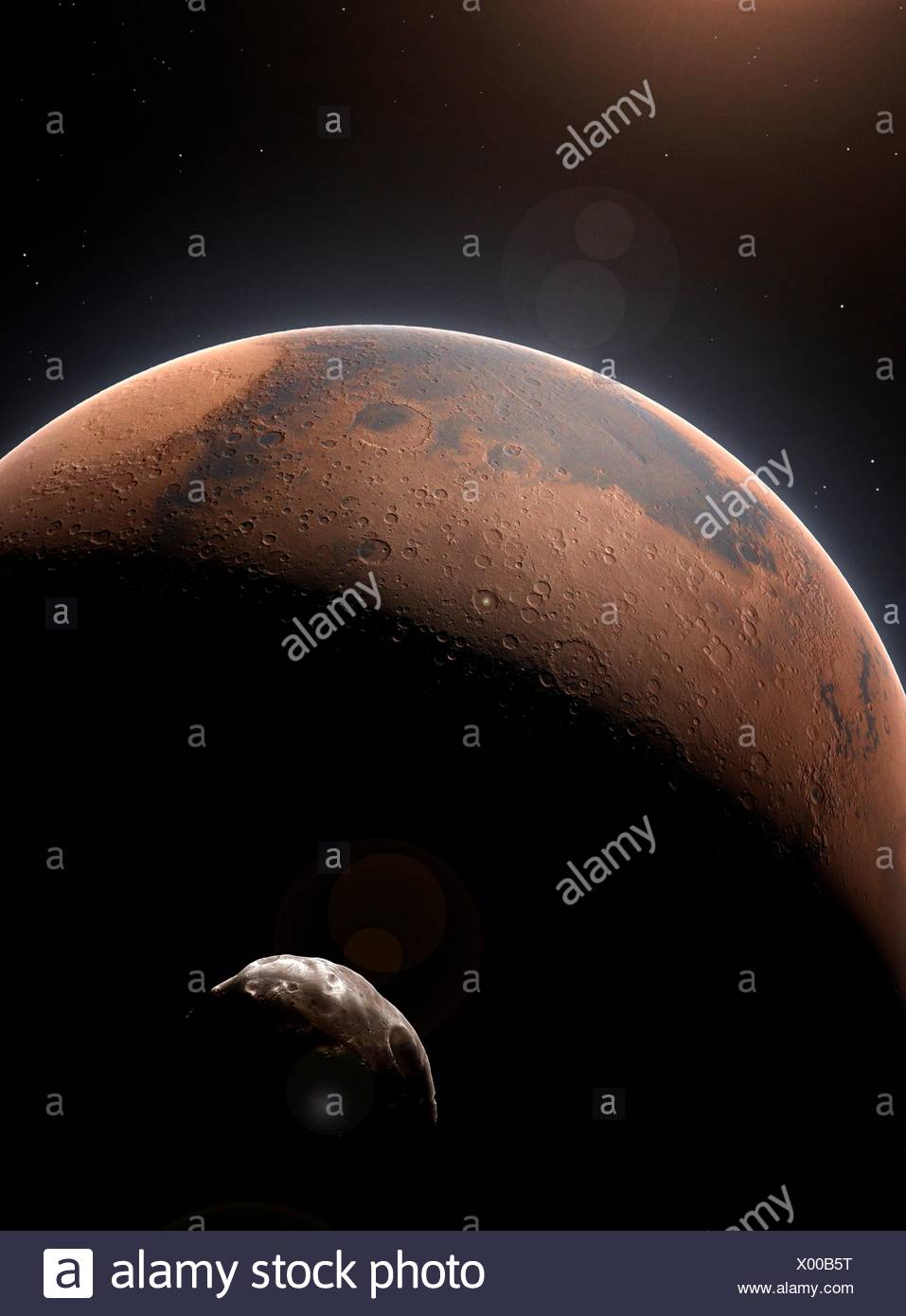 Une Impression De La Planète Rouge Mars La Deuxième Plus