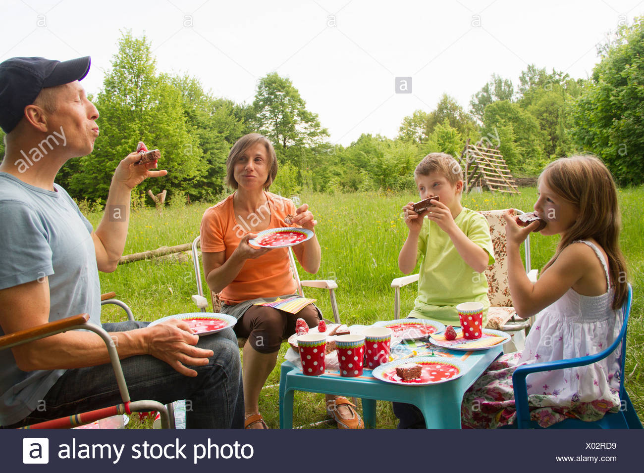 Famille Avec Deux Enfants Beneficiant Du Gateau D Anniversaire Pique Nique Photo Stock Alamy Famille Avec Deux Enfants Beneficiant Du Gateau D Anniversaire Pique Nique Photo Stock Alamy